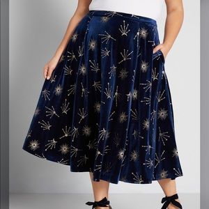 Velour Extra-Celestial Midi skirt NWT